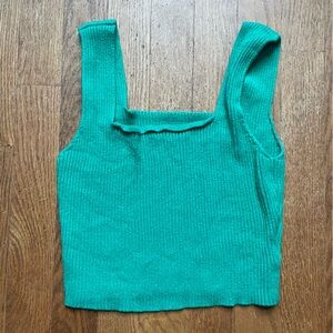 Green Knit Tank Top